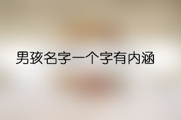 男孩名字一個字有內(nèi)涵